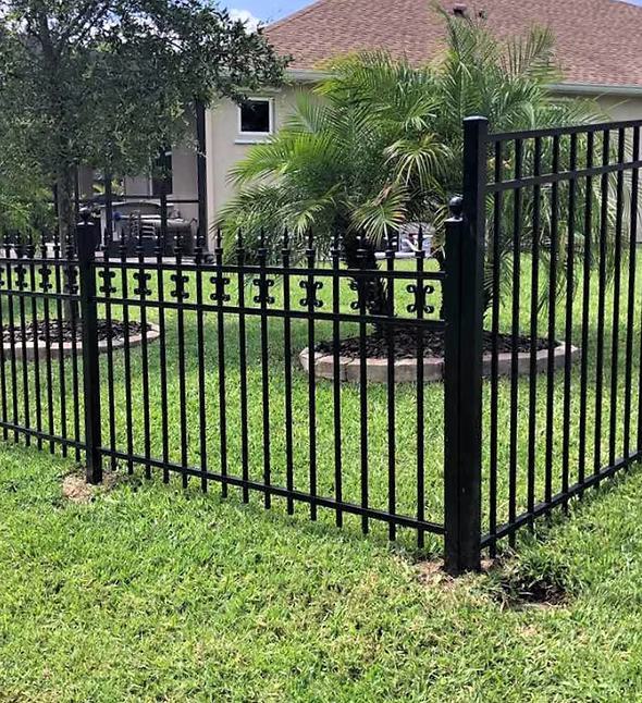 Black aluminum pool fence