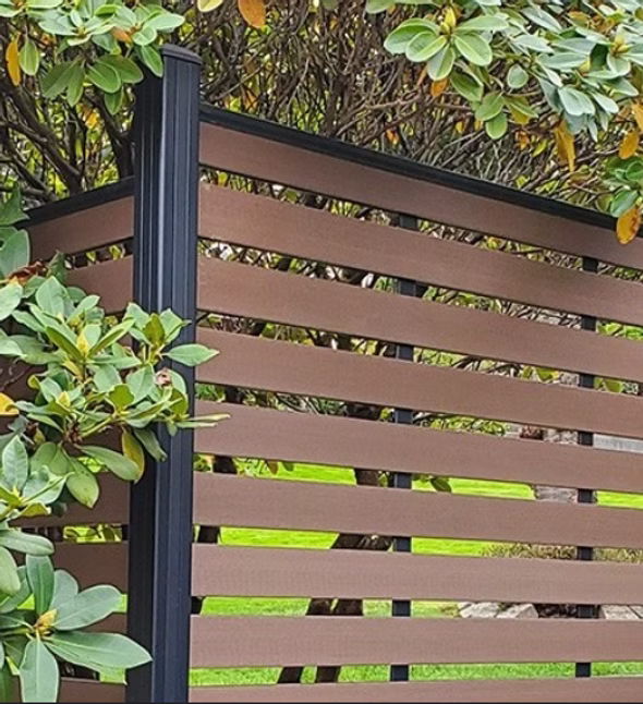 Modern composite horizontal fence detail
